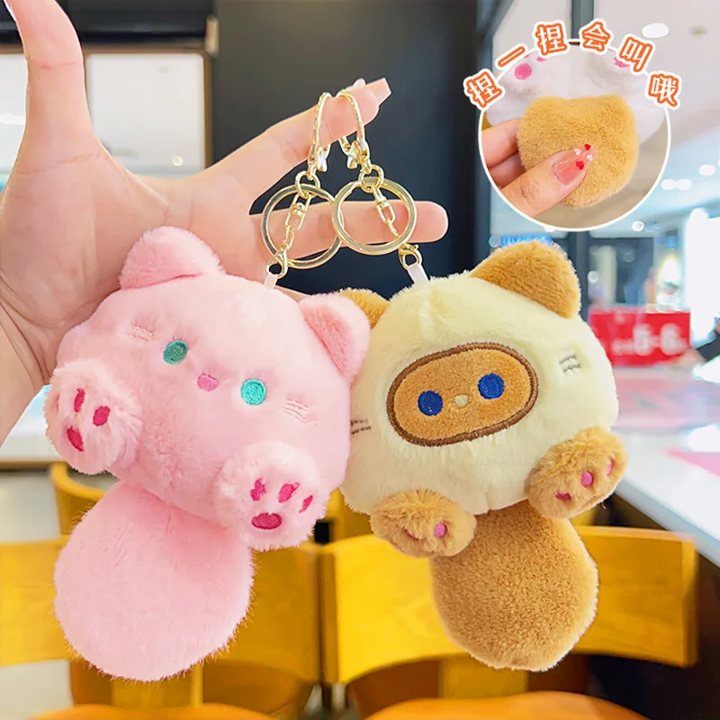 DICHOS Cute Plush Kapibara purse pendant toy pendant bag key chain cartoon backpack doll cute coin purse