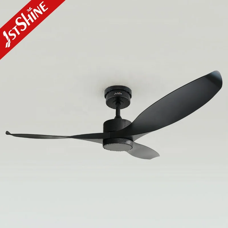 1stshine ceiling fan outdoor IP44 waterproof black ABS blades ceiling fan with remote