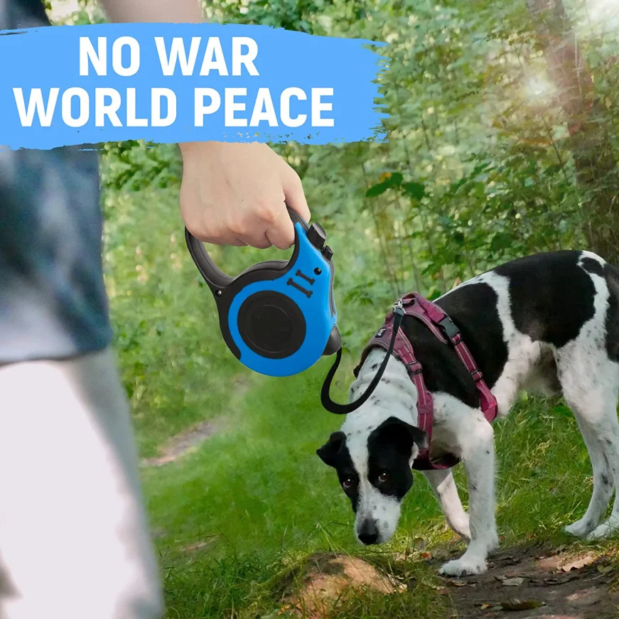 Automatic Retractable Tangle Free Lock Dog Leash With Anti Slip Handle Nylon Tape Release Strong Walking Pet Dog Leash