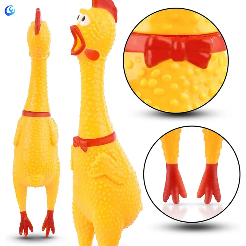 Hot Selling Custom Squeaky Dog Toy Bite Resistant Chew Squeaky Pet Rubber Chicken For Dog Toy