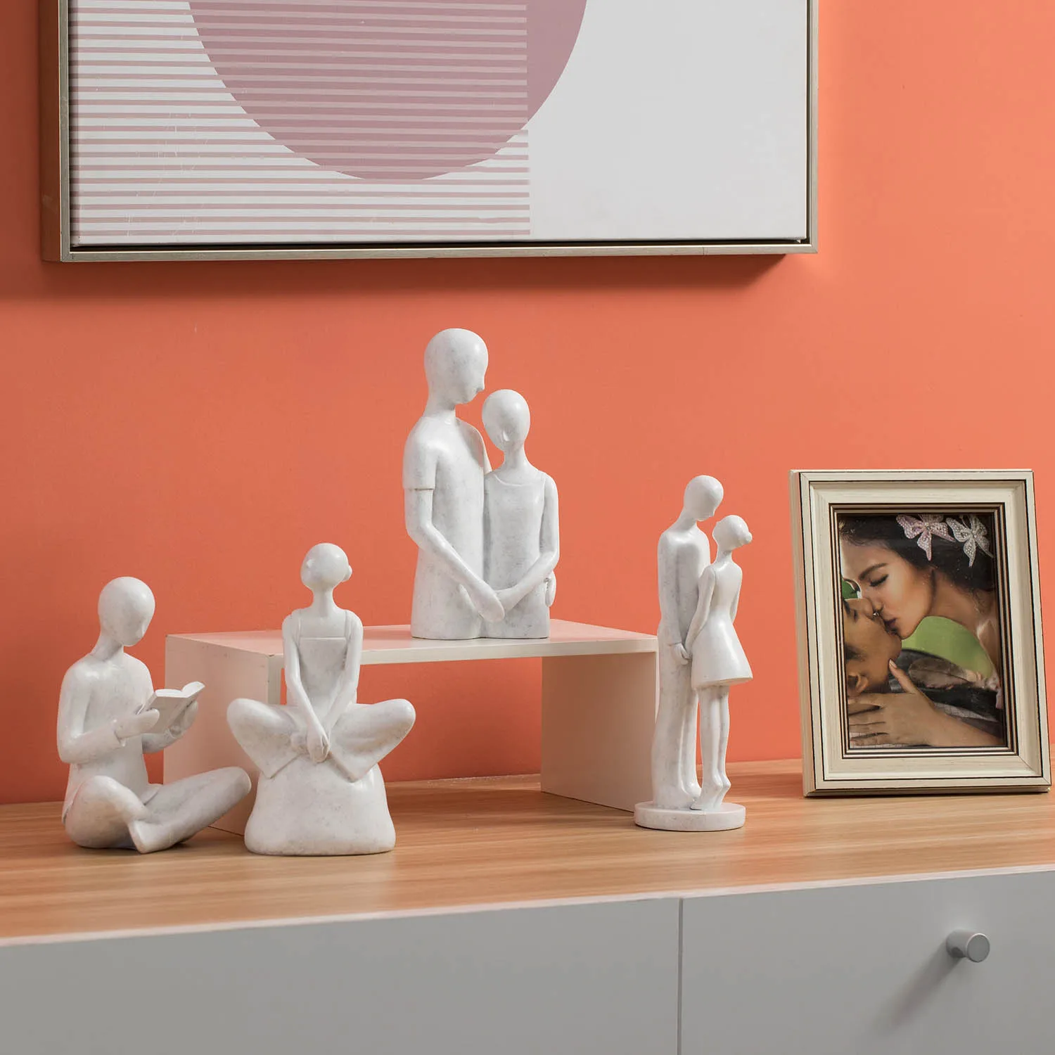 Home Decor Yoga Girl  Statues Living Room Table Ornaments Resin Crafts Abstract Figurines for Office Desktop Accessories