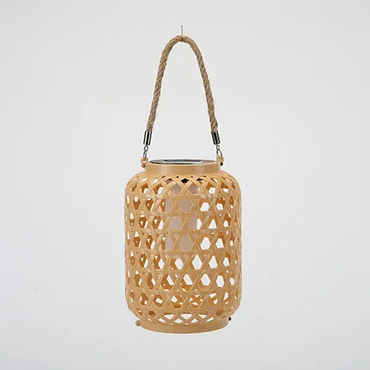 Outdoor waterproof Chinese nylon fabric round LED rechargeable portable hanging solar powered lantern for garden courtyard