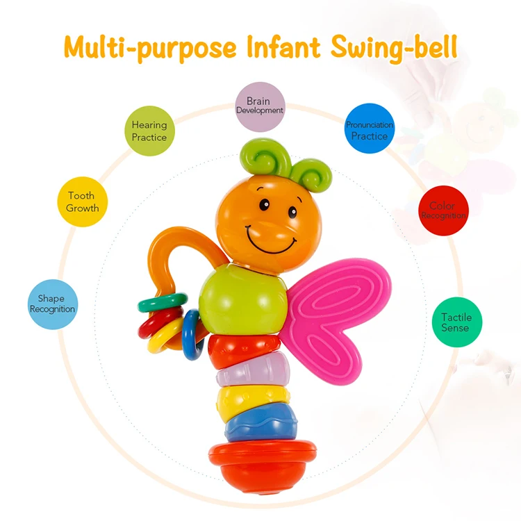 Chinese products wholesale cartoon animal baby activity toy with safety silicone teether rattles toys