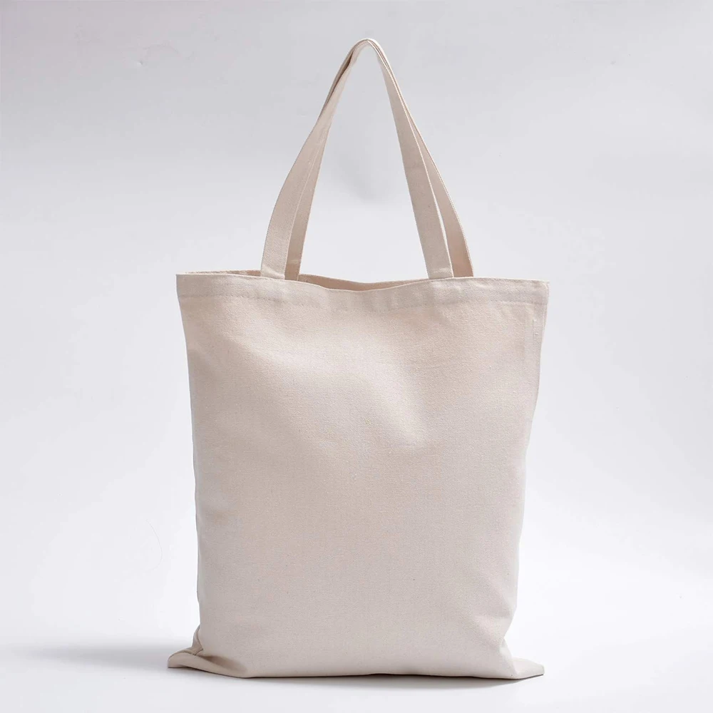 Sublimation Print Eco Friendly Reusable Natural Cotton Canvas Foldable Blank Tote Fabric Shopping Bag
