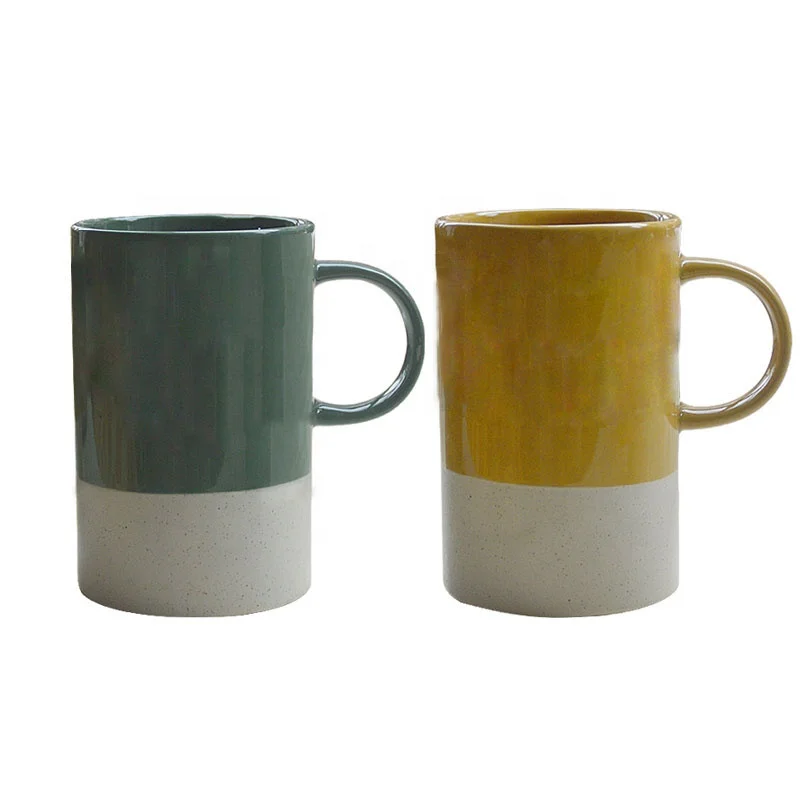 Custom Large 15oz Nordic Matte Colorful Ceramic Coffee Mug With Wooden Lid Gift Box