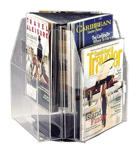 Chinese factory acrylic magazine rack holder made of blue acrylic