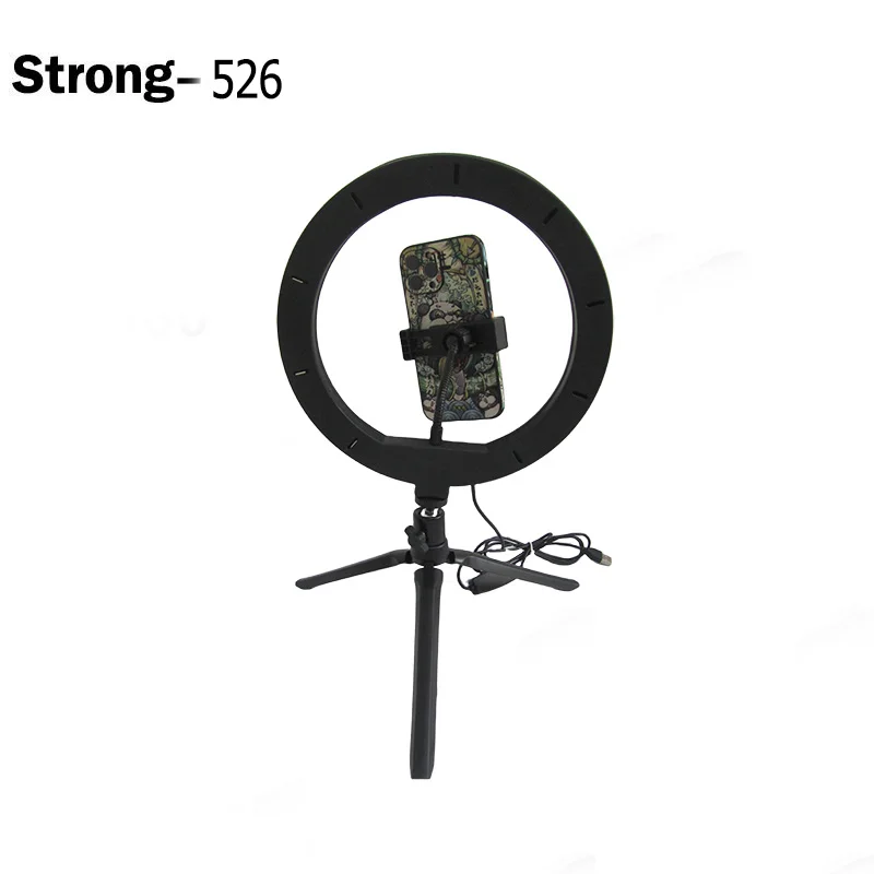 professional factory COB flashlight with plastic phone bracket Ten inch ring fill light MIL light in studio USB charging