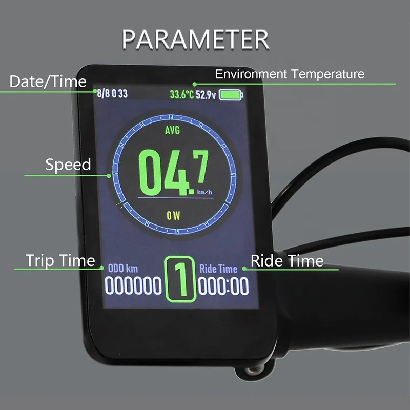 waterproof Ebike TFT colorful display 36V 48V 60V Electric bike 3.5 inch colorful screen display for Electric Bicycle