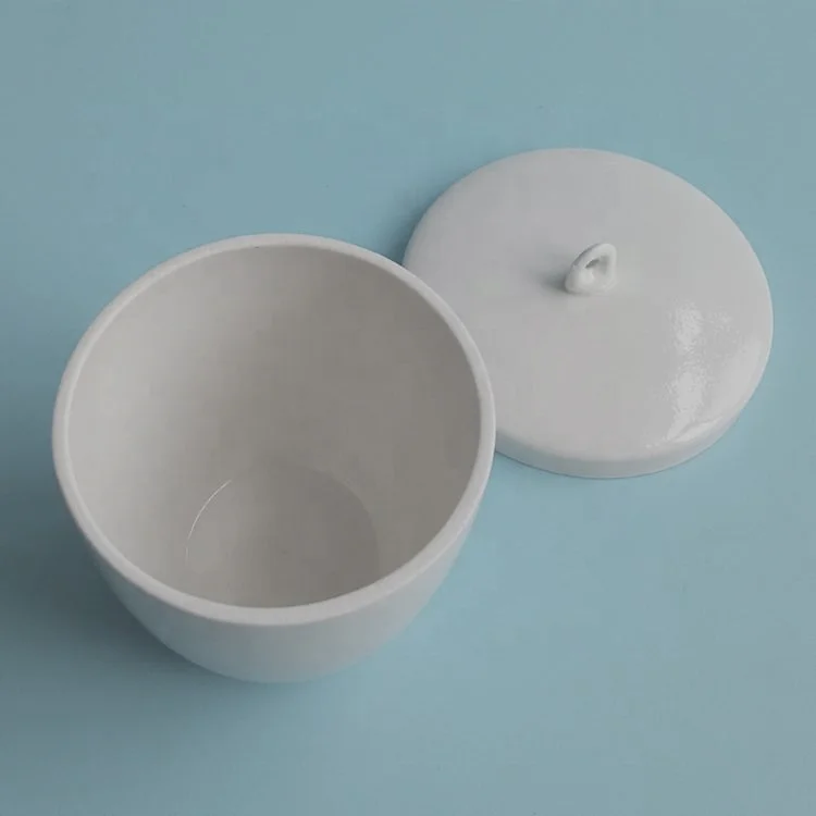 EZ- High temperature High Purity conial shape alumina porcelain crucible / lab porcelain crucible with lid 50 ml