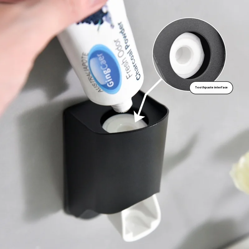 Accept Custom Logo Bathroom Automatic Toothpaste Squeezers Home Wall Mounted Toothbrush Holder