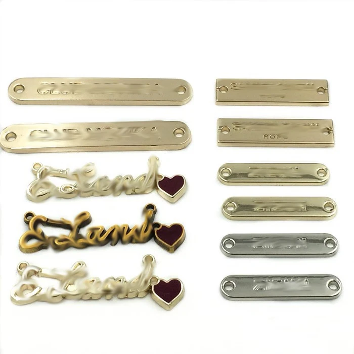 Garment accessories brand logo bag gold engraved hijab abaya scarf metal label tag shoes metal brand logo for clothes hat