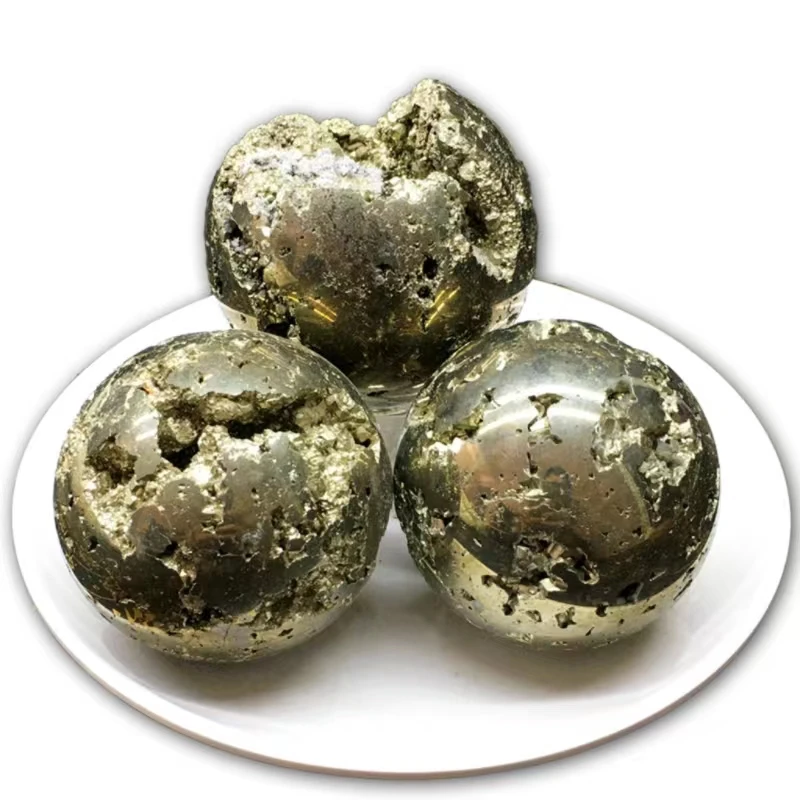 Donghai wholesale  pyrite spheres rough mineral specimen carvings natural crystal chalcopyrite for sale