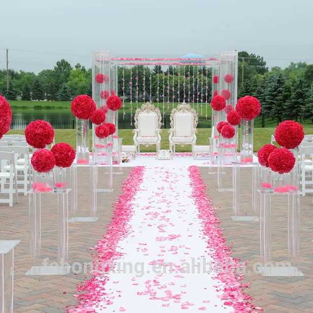 hot wholesale clear acrylic crystal wedding backdrop frame for wedding decoration , wedding backdrop stand