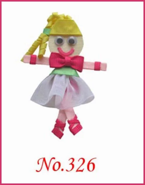 NO315-NO334 sculpture cute gold hair princess character angel wing boutique hair clip for girl