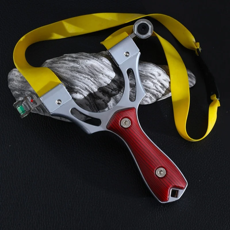 Laser Flat Leather Slingshot Outdoor Patch Alloy Patch Outdoor Competitive Flat Leather Shooting Hunting Slingshot