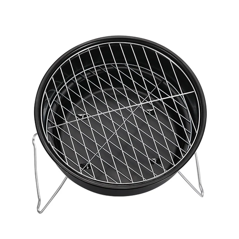 Portable Round Barbecue Outdoor Stainless Steel Barbecue Folding Ice Boiler BBQ Grill