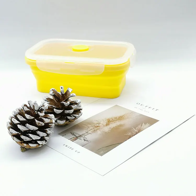 
4 PC 350/500/800/1200ML Wholesale Collapsible Silicone Lunch Bento Box Container 