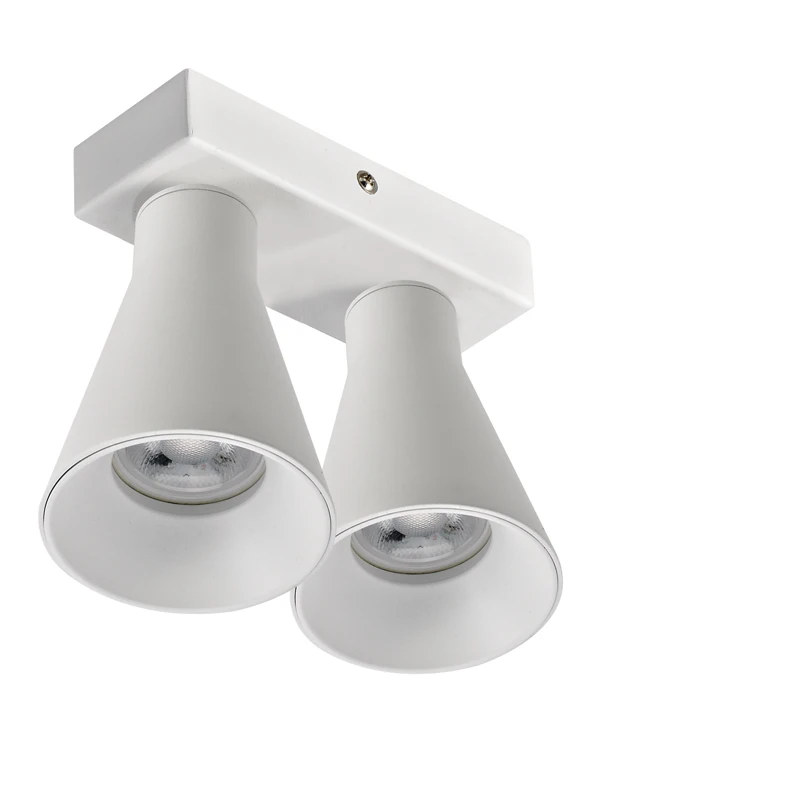 Double head wall lamp housing aluminum adjustable G5.3, GU10, MR16 rail lamp shade