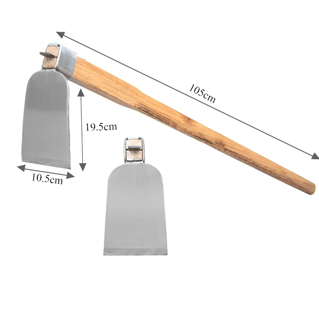 Лидер продаж, карбидная стальная деревянная ручная кованая плуга премиум-класса с длинной ручкой, садовые грабли из углеродистой стали, нержавеющая погрузка