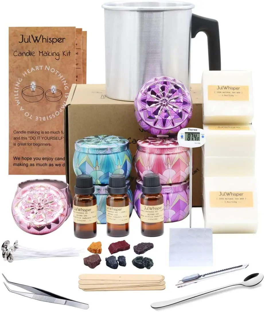 High Quality Creative Candle Making Set Custom DIY Complete Candle Making Kit Supplies Nature Soy Wax Material