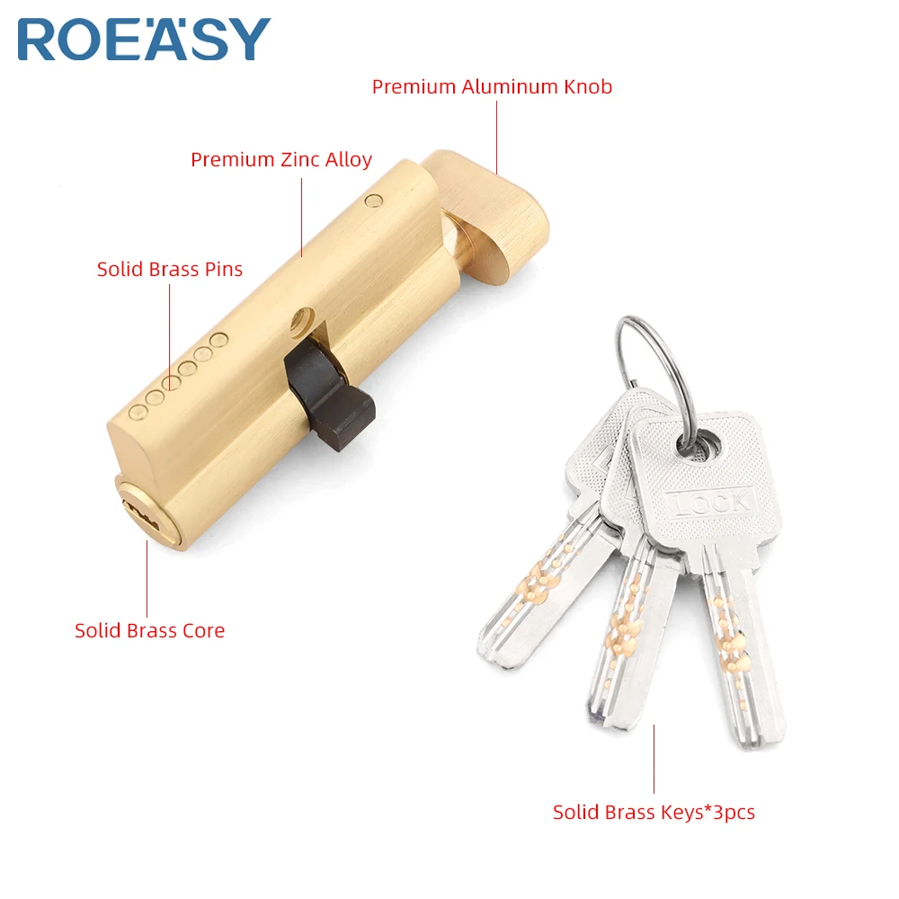 ROEASY 70mm Door Lock Cylinder With Emergency Bottom High Quality Safe Core Body for Smart