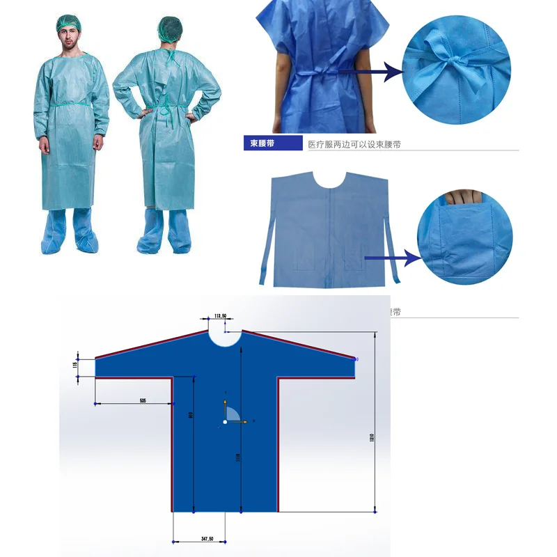 Ultrasonic disposable PE packing academic gown apron surgical gown sewing making manufacturing machine non woven making