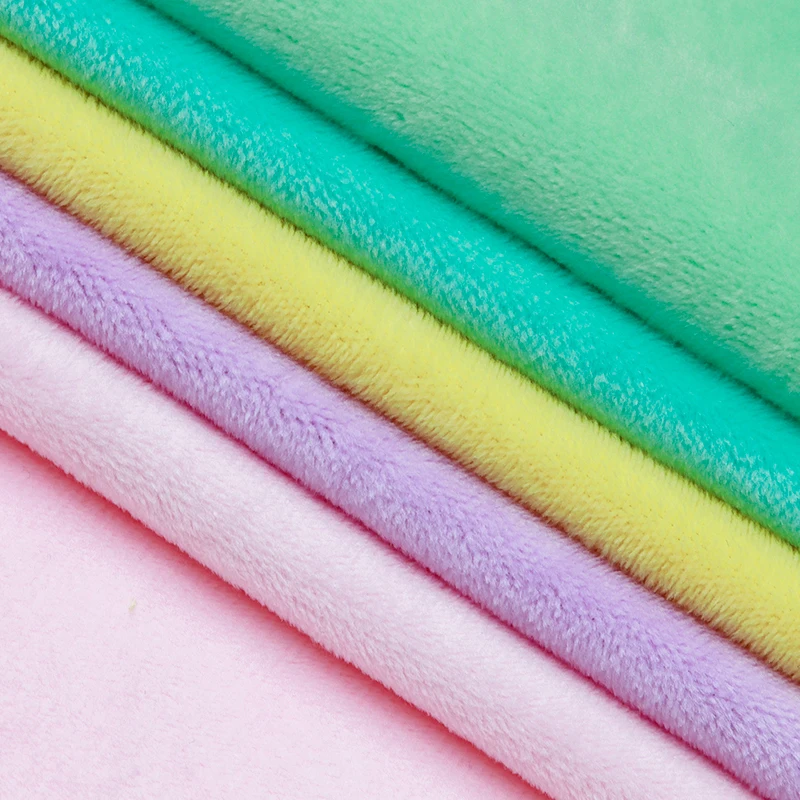 fabrics manufacturers wholesale 1mm velvet crystal super-soft 100% polyester fleece flannel felt fabric for toys pet nest