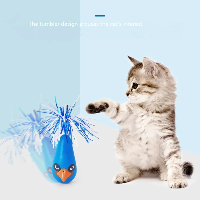 
Electric tumbler cat toy birds tumbler pet toys cat accessories intermittent vibration power saving pet products 2021 