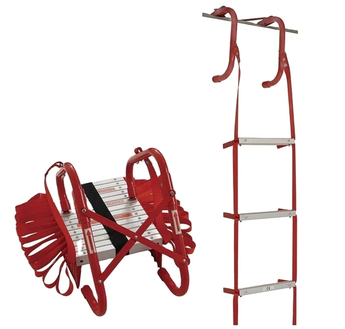 DX-7500 Aluminum Rope Folding Stick Ladder Safety Rope Fire Escape Ladder Truck Ladder