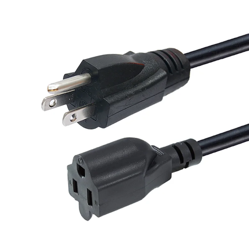 Американский шнур питания, 15 А, 125 В, 14AWG, Nema 5-15P, 3 зубца, прозрачный штекер на 5-15R, штепсельная вилка, Сверхмощный шнур питания