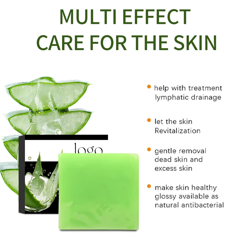 Wholesale OEM Hydrating Soothing Vegan Organic Firming Soap Bars Natural Aloe Vera Extract Handmade Soap