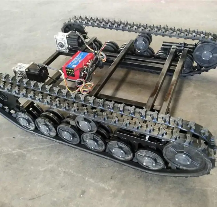 Customizable 24V 24V Mini Tractor Chassis Electric Robot Tank Rubber Track Excavator New Used Steel Gear Crane Carrier Farm