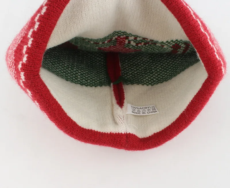 MB3 Winter new Christmas knitted hat snowflake deer red woolen hat warm men and women pullover hat wholesale