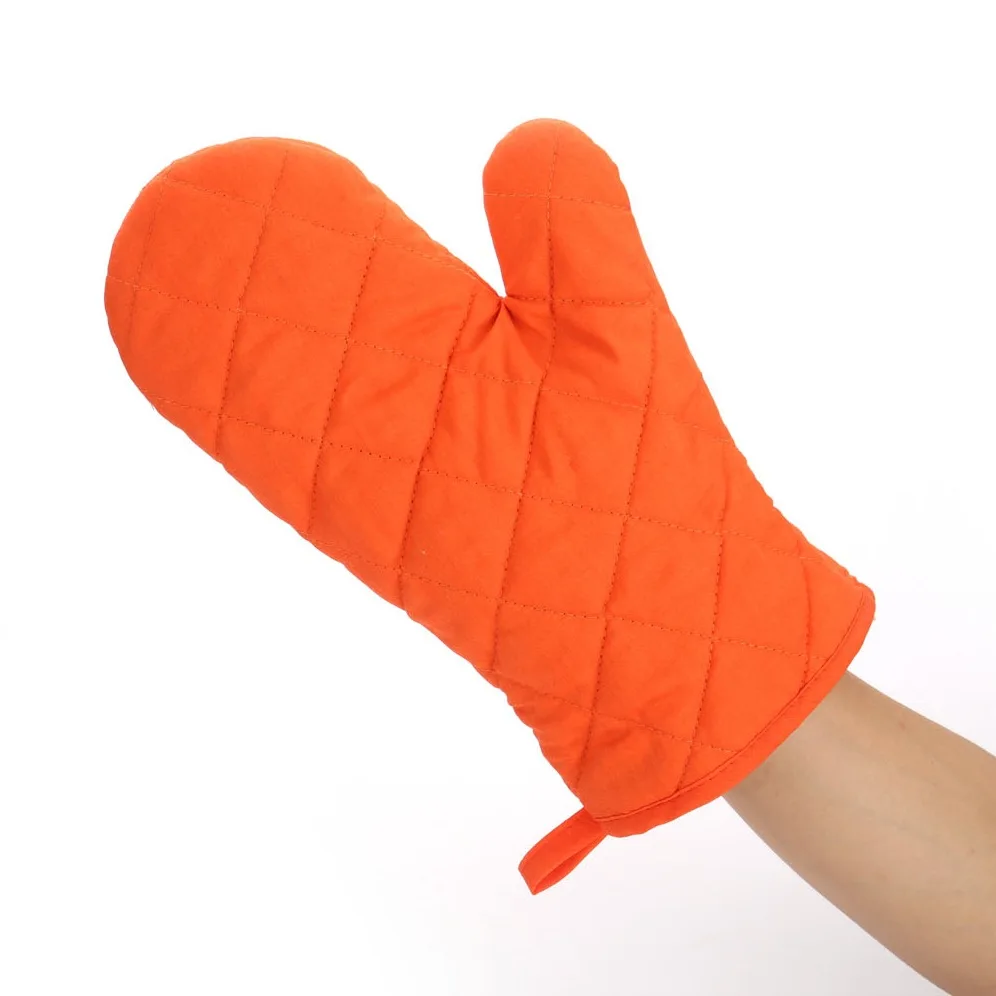 Cotton Oven Mitt Heat Resistant BBQ Microwave Heated Glove With Handle