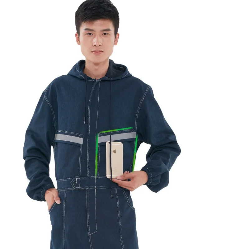 
Unisex Denim Uniforms Sets Work Wear Coverall for Men Women 