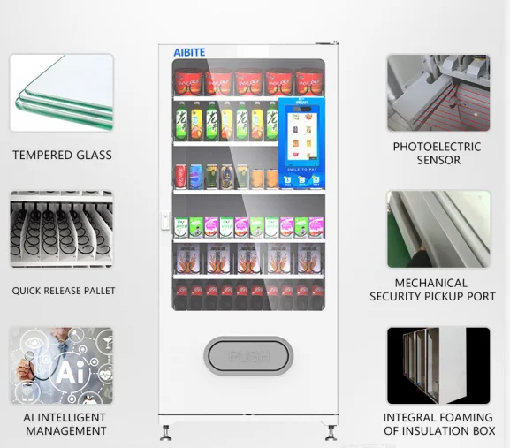 
Customized Smart 24 Hours Self-service Pink Drink Vending Machine For Foods And Drinks 