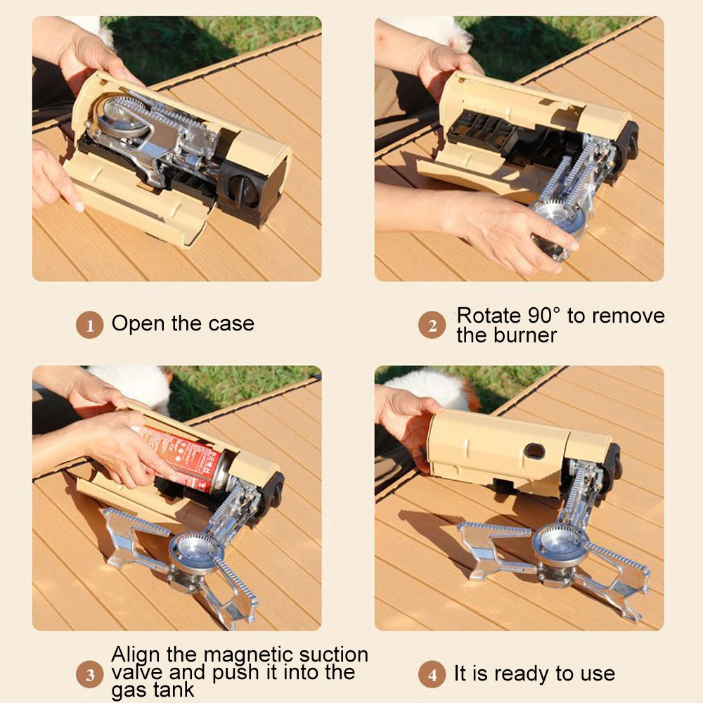 Outdoor camping folding cassette stove portable card stove gas stove