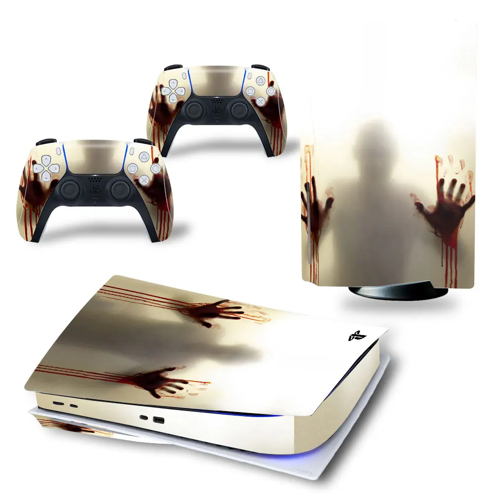 For PS5 Digital Edition Skin Sticker Decal Cover for PlayStation 5 Console and 2 Controllers PS5 Skin Sticker Vinyl