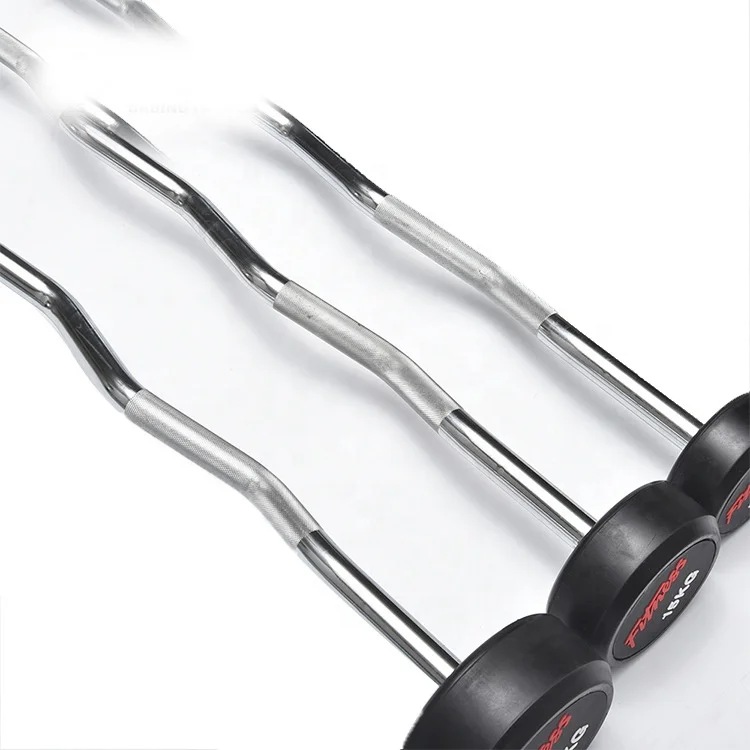 High quality new design fitness body building training gym workout product rubber barbell