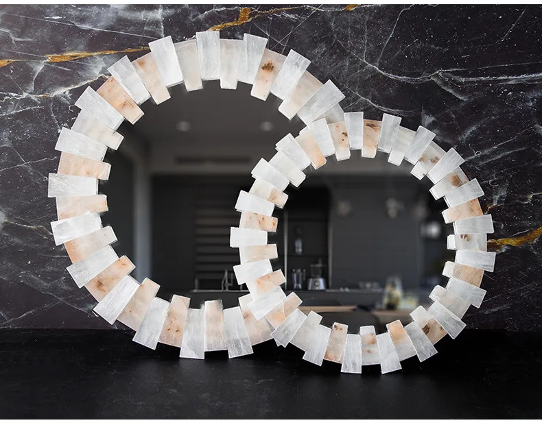 Antique circle Sun burst acrylic mirror wall big round crystal wall mirror