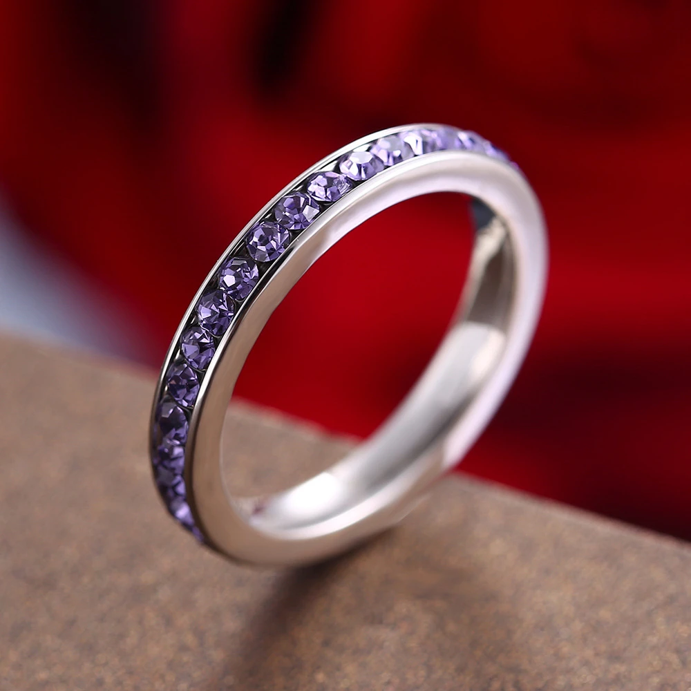 stainless steel zodiac blue ombre sapphire zircon tiny man raw birthstone rings
