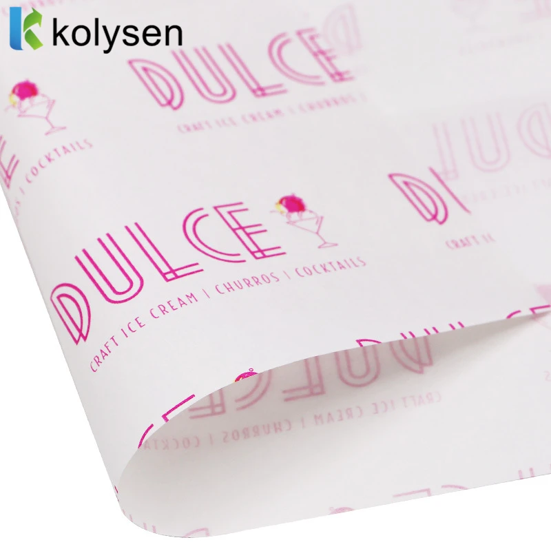 Printed Logo Food Sandwich Wrapper Burger Packaging Wax Paper Custom Shawarma Wrapping Paper