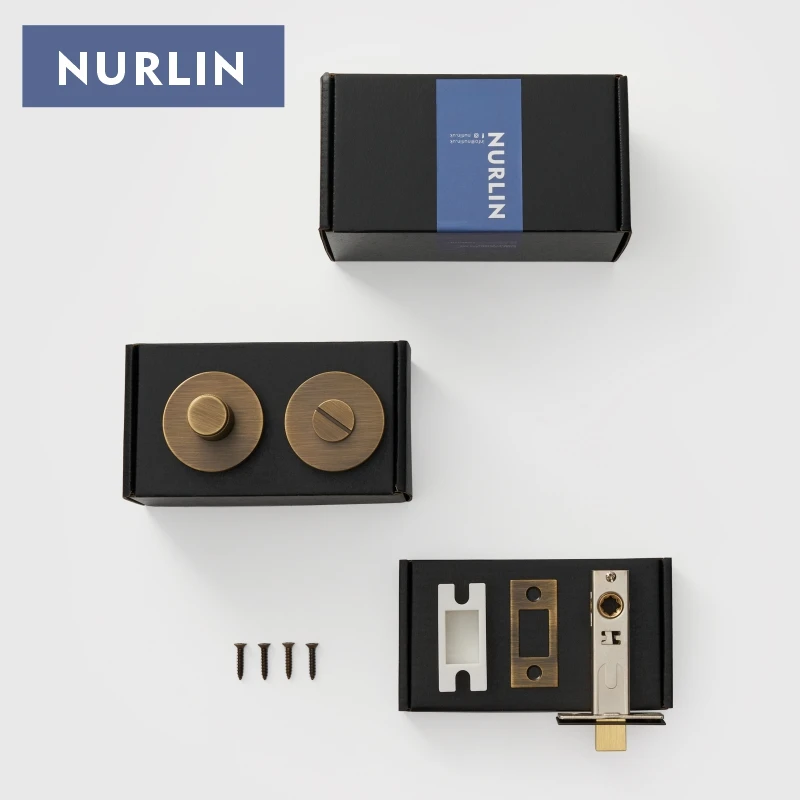 Nurlin Brass Indoor Thumbturn Lock Work With Deadbolt Latches Linear Knurled Detailing For Internal Bathroom Toilet Doors