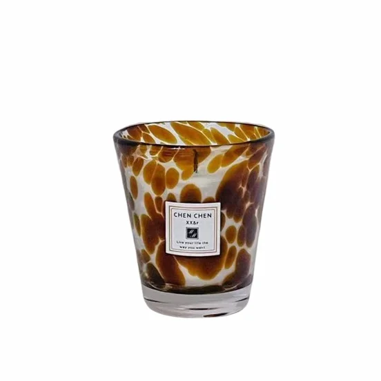 Green Tea Scented Retro bedroom Decorative Glass Soy Wax Aromatherapy Candle