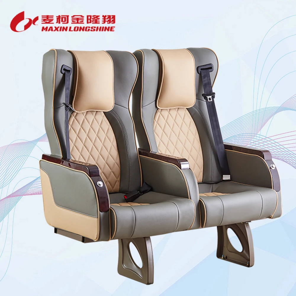 2 1 vip reclining  mini bus seat for sale, mini shuttle swivel bus seats with small folding chair