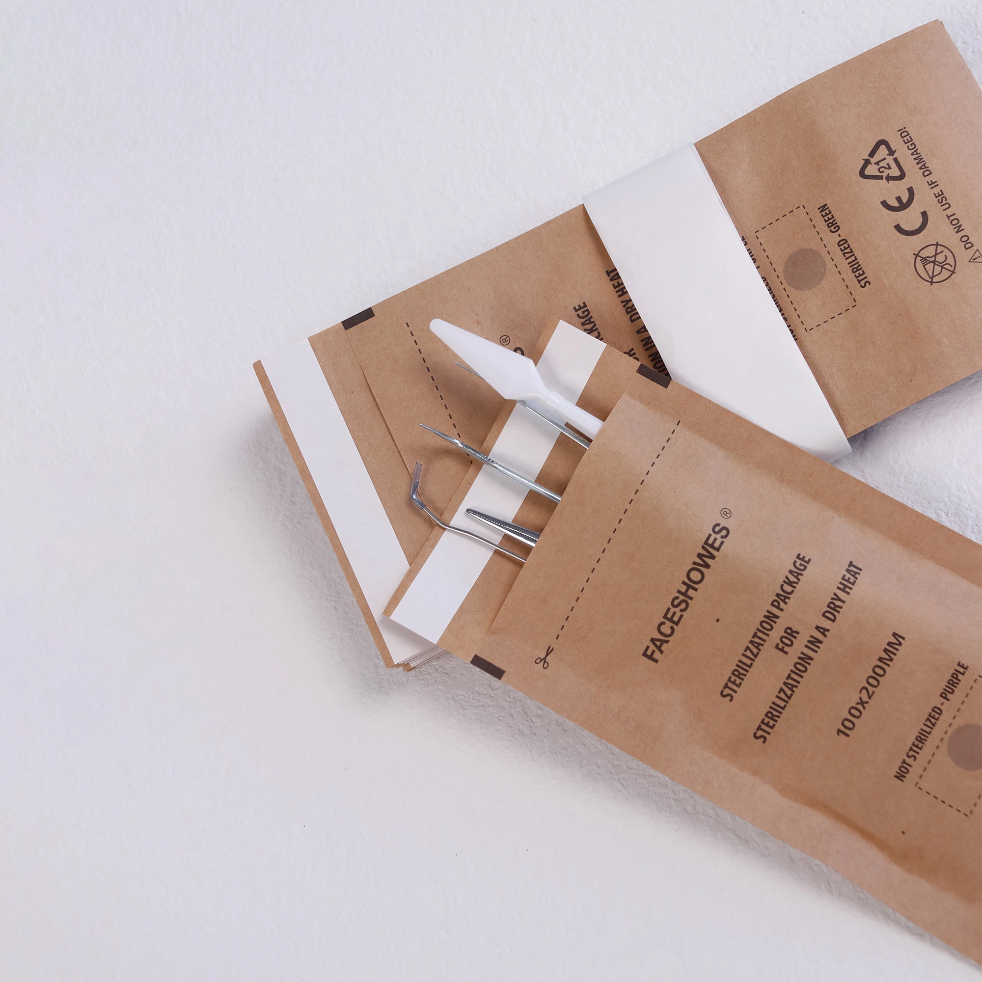 Nail Beauty Salon Tools 70x150mm 100x200mm Disposable autoclave sterilizer paper bags Dry sterilization pouches