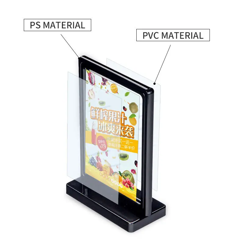 Free Sample Transparent Table Desktop Holder PVC Base Menu Display Stand