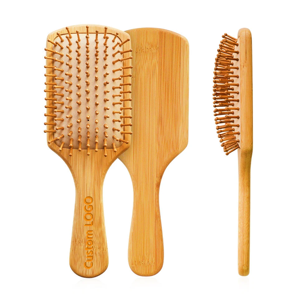 Most Popular Massage Natural Bamboo hair brush wood Paddle Hair wooden hair Brushes with Round Pin