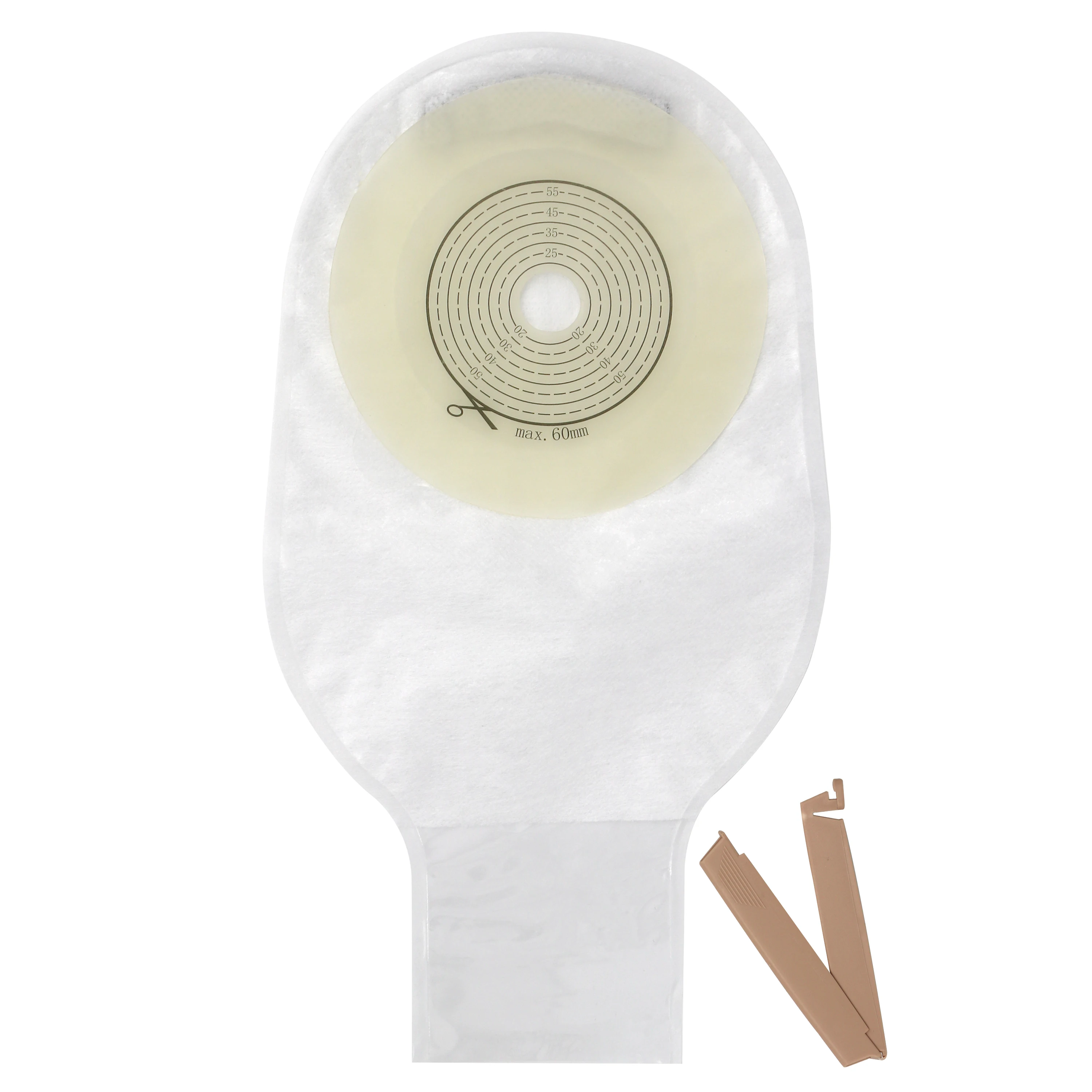 Manufacturer Supply Medical Equipment Adhesive Disposable Spunlace Drainabl OEM One Piece Stoma Care Clamp Colostomy Bag