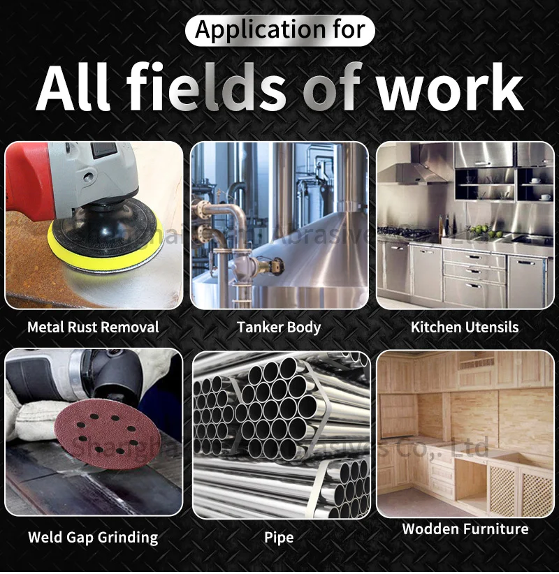 Sanding disc hook and loop Aluminum oxide disc 6inch with or without hole sanding disc with velcro for wood deburring, polishing